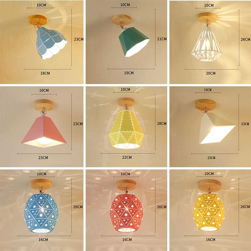 

Modern Led Ceiling Light Nordic Flush Mount Lighting Wood Ceiling Lamp For Living Room Foyer Loft Corridor Porch Home lanterns