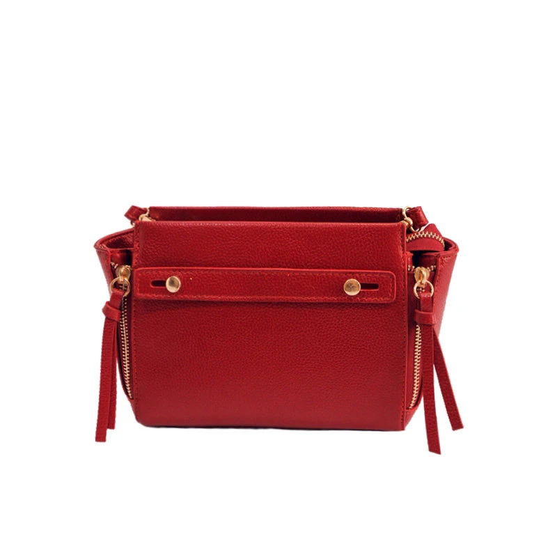 2016 New Fashion Side Zippers Bag Women Solid Color Simple Shoulder Bag Occident Style Ladies All