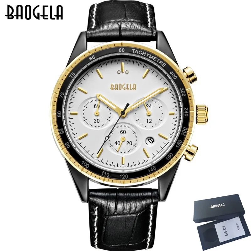 

BAOGELA Mens Watches Top Brand Luxury Sport Chronograph Quartz Watch Men Waterproof Clock Luminous Hands relogio masculino 2018