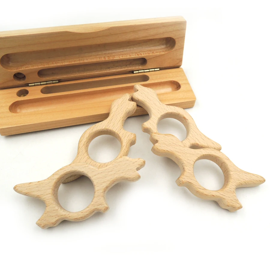 Прорезыватель для зубов детский экологичный из бука 10 шт.|baby teether|teether babybaby wooden