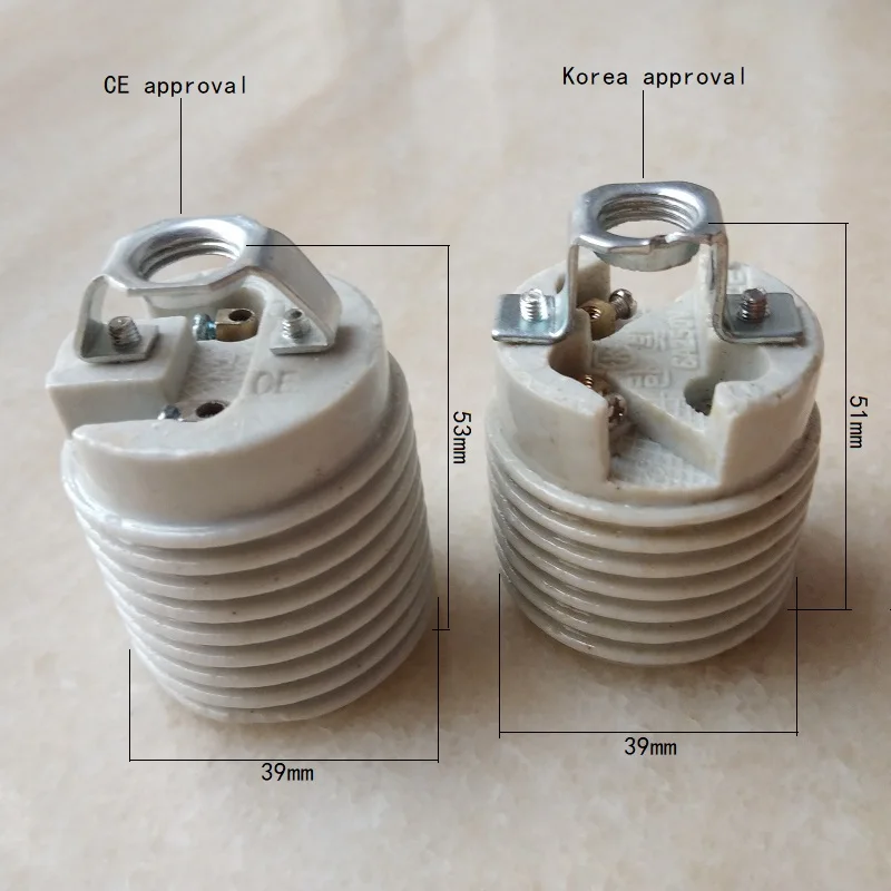 E27 KR/Сертификация CE полная резьба керамическая розетка держатель лампы с m10 кронштейн резистентностью к высокой температуре закручивающаяся крышка