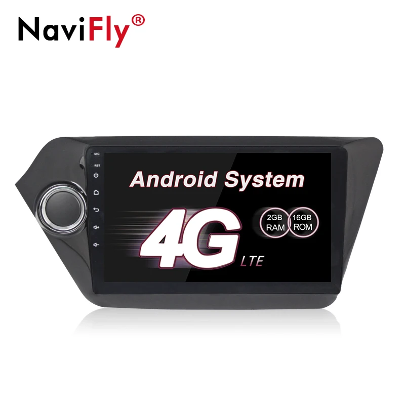 Best NaviFly 9" Android 7.1 4G WIFI Car dvd player radio audio for Kia RIO K2 2010 2011 2012 2013 2014 2015 With multimedia GPS 0