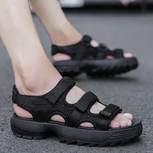 Weweya Модные мужские сандалии новые крюк-петля Для мужчин пляжные римские сандалии бренд Для мужчин повседневная обувь Летние вьетнамки пара обувь на платформе