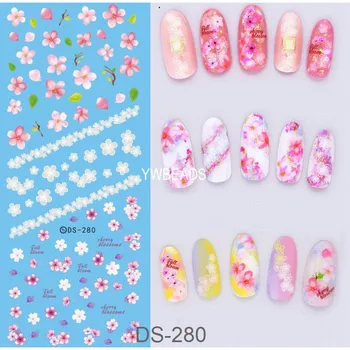 

1 Piece Colorful Flower Plant Butterfly Water Transfer Decal Manicure Nail Art Sticker DIY Nail Decoration DS-272-DS-282