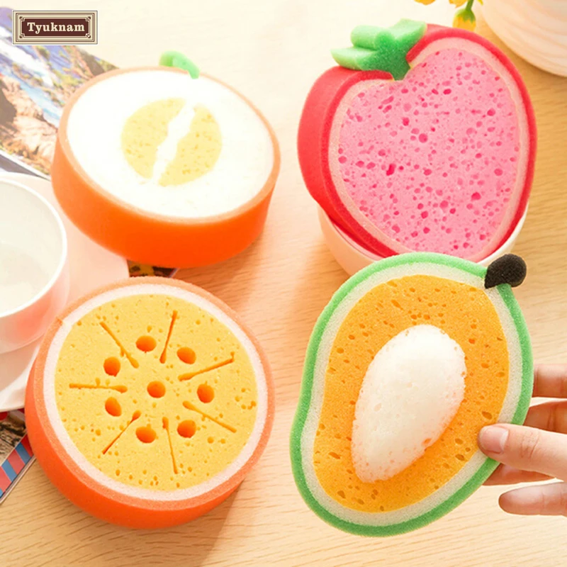 Kitchen Cleaning Sponge 4Pcs Fruit design Cute Towels Fashion Cloth