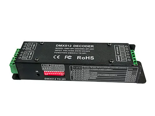

LTECH DMX-SPI-201 DMX 512 Digital Signal to SPI(TTL) Signal LED Decoder Switch ucs1903 LPD6803 WS2801 2812 WS2811 IC Pixel Strip