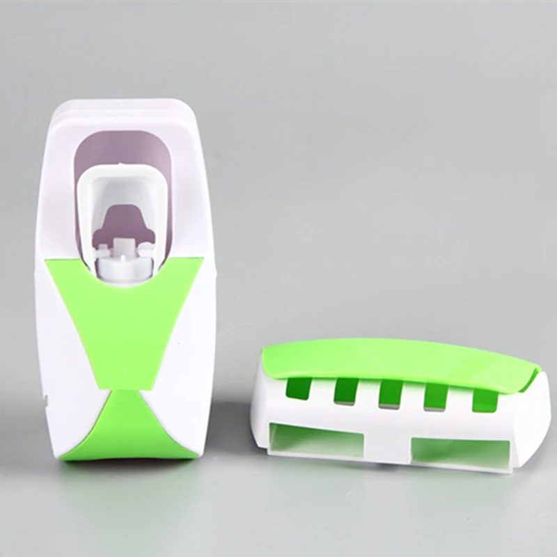 ONEUP автоматический диспенсер для зубной пасты набор 5 настенная подставка для зубных щеток крепление для дома ванная комната принадлежности туалетные принадлежности аксессуары для ванной комнаты - Цвет: Green