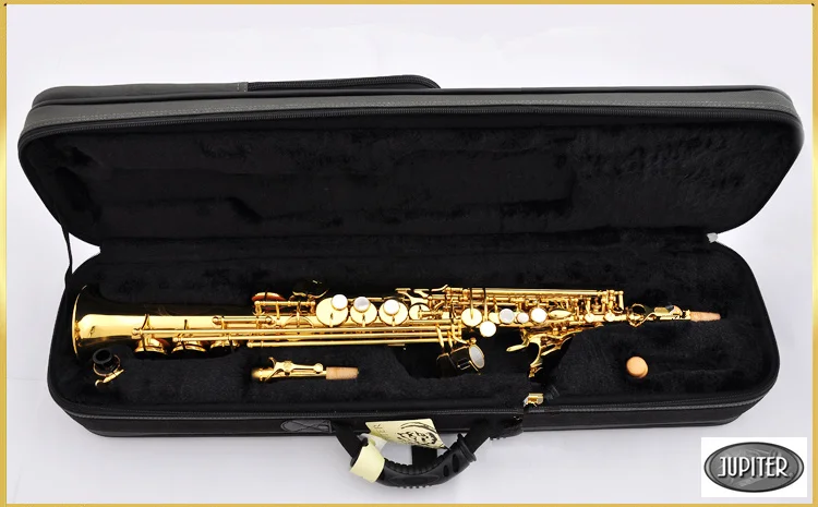 

JUPITER JSS-947GL New B Flat Soprano Saxophone Gold Lacquer Sax With Straight Curved Mouthpiece Professional Woodwind Saxofone