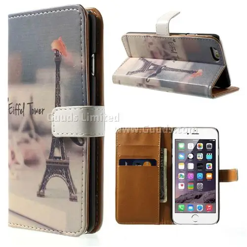 Eiffel Tower Leather Wallet Case for iPhone 5s / for iPhone 5