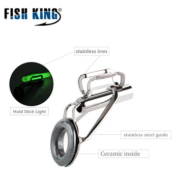 

Fishking Lighting Guides 5pcs/lot Tip Set Repair Kit DIY Eye Rings Different Size Stainless Steel Frames With Plastic Fish Box