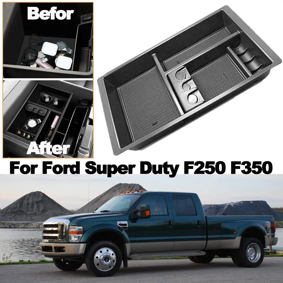 Center Console Organizer Tray For Ford Super Duty F250 F350