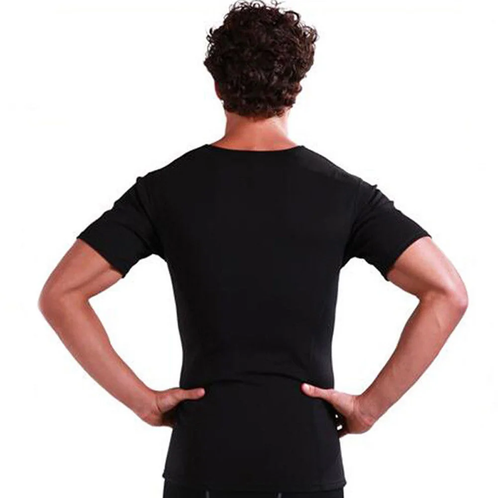 

Summer Men Sweat Shirt Short Sleeve Neoprene Gym Fitness Weight Loss Slimming Body Shaper T-Shirt TY66