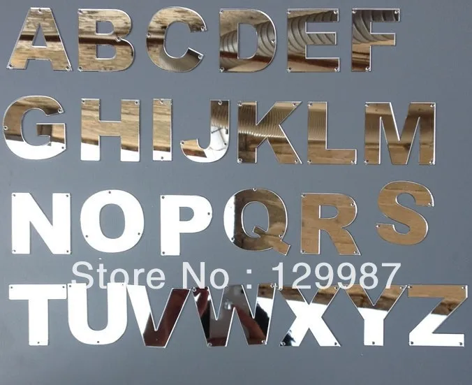 50pcs letters sided mirror for garment accessory,3D acrylic mirror