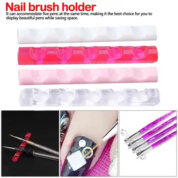 

5 Grids 1 Pcs Art Nails Brush Stand new Base Rack Shelf Pen Painting Rest Holder Drawing Painting Drawing Stand Manicure Tool
