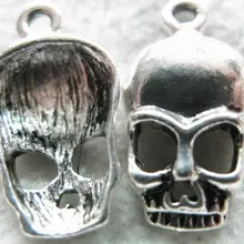 30 шт. антикварные серебряные подвески-черепа+ DIY ювелирное Ожерелье Браслет Металлические Модные аксессуары 17 мм X 13 мм