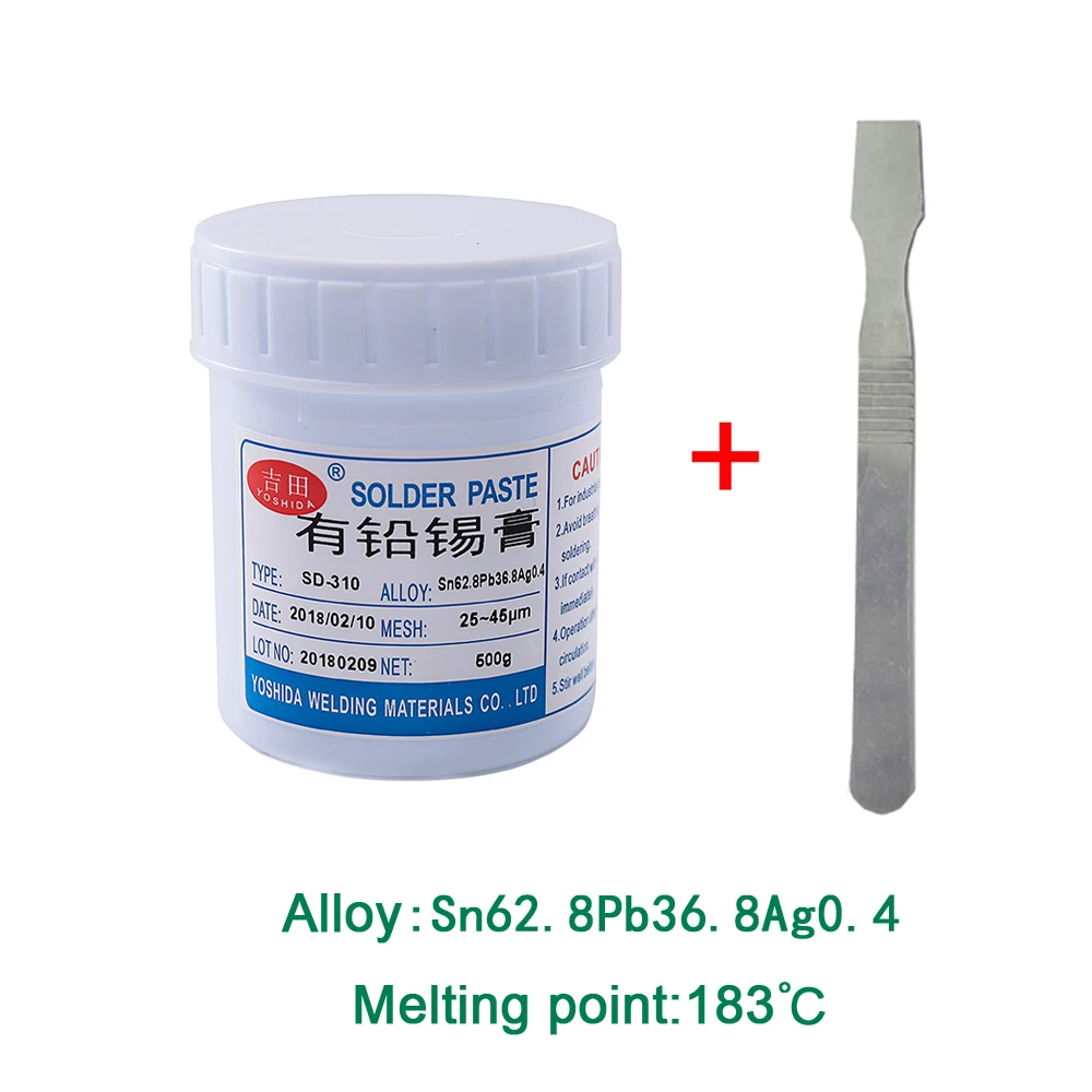 Cena Z ołowiu srebrny pasty lutowniczej niskiej temperaturze bez czyszczenia 500g do naprawy telefonu komórkowego SMT BGA lutowane Flux Sn62.8Pb36.8Ag0.4