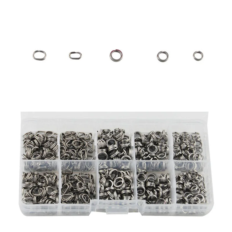 200pcs-Stainless-Steel-Fishing-Split-Rings-Mixed-Size-Round-Oval-Hard-Blank-Lure-Swivel-Snap-Split