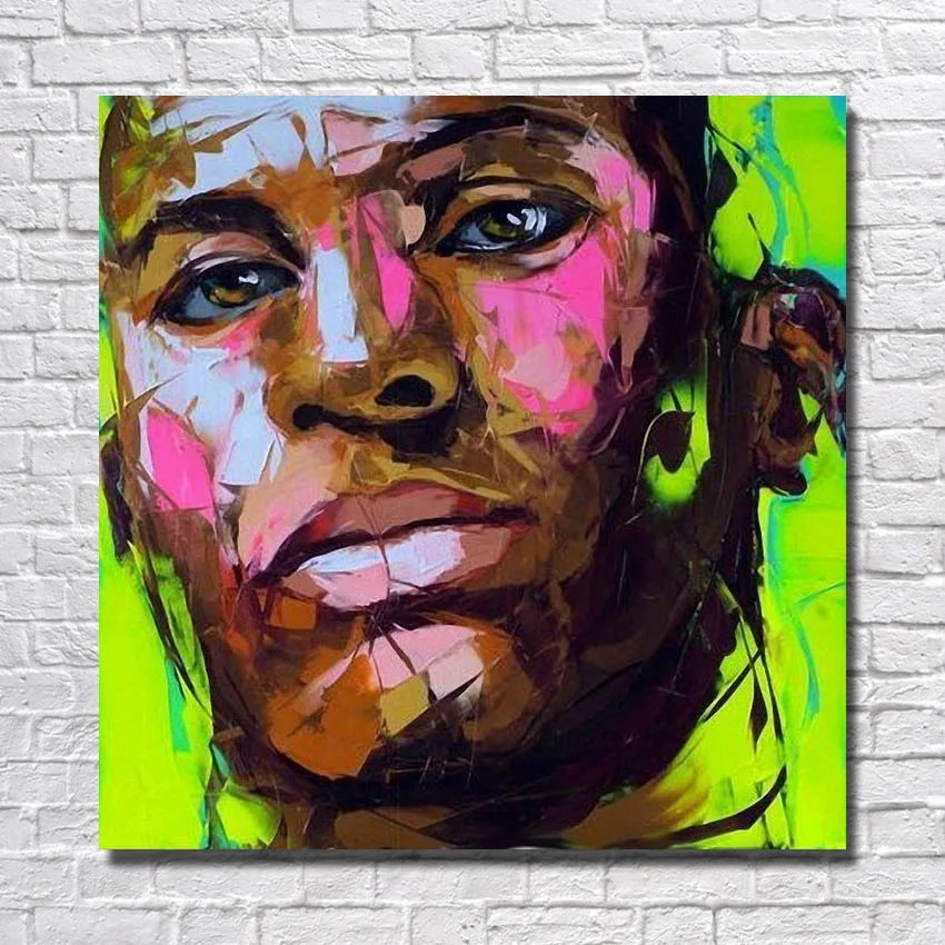 Hand painted Modern Man Face Painting on Canvas Living Room Wall Decor