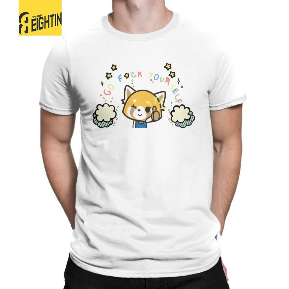 

Go F Yourself Aggressive Retsuko T-Shirts Breathable O-Neck Men's Tee Shirts Short-Sleeve 100% Cotton T Shirts Soft Cute Cartoon