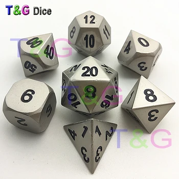 

Top Quality Metalic 7 Dice set d4 d6 d8 d10 d% d12 d20 Polyhedral Digital DND toys RPG with Boxes for Gift