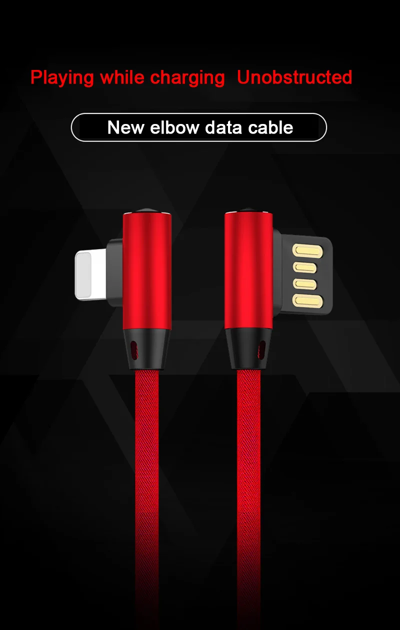 90 градусов USB быстрая зарядка кабель для iPhone 5 6 6s 7 8 для iPad type C кабель зарядного устройства микро-usb L Тип кабель для передачи данных для мобильного телефона
