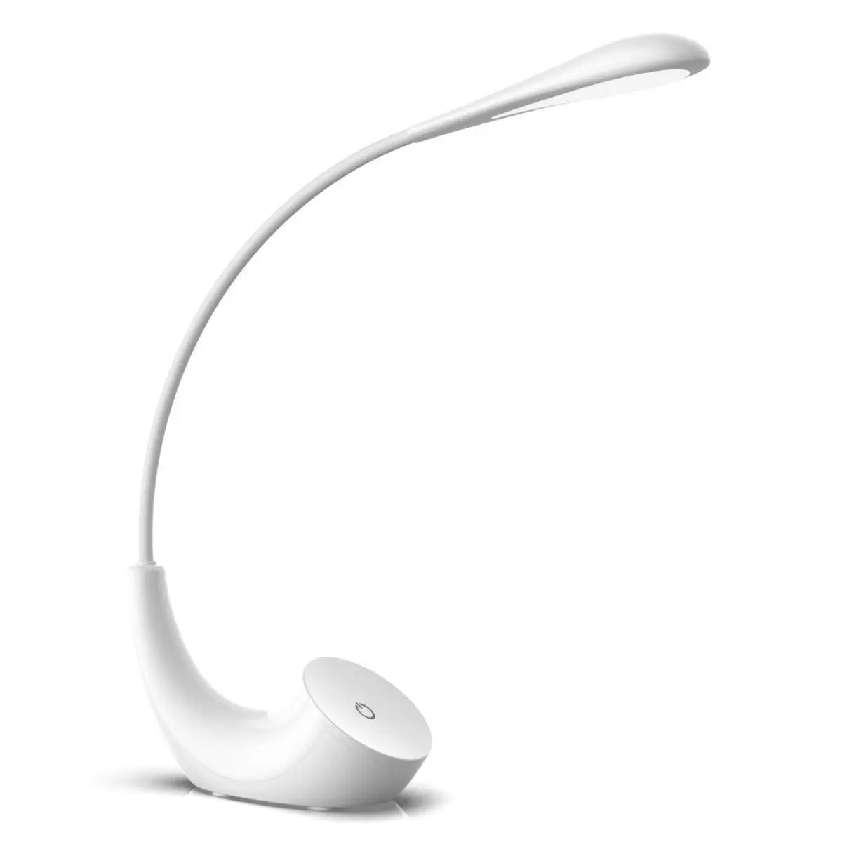 

LED Desk Lamp Dimmable Three Dimming Levels Adjustable Goose neck Touch Switch Table Lamp with USB Charging Cable (White)