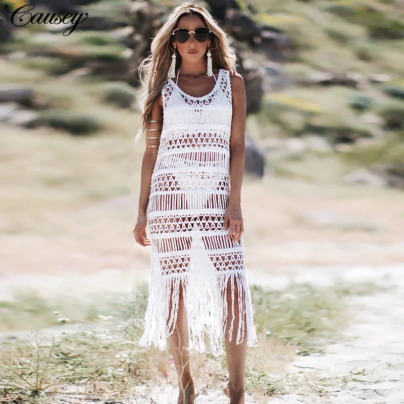 

Women's Beach Tunic Wear Cape On Swimsuit Swimming Suit For Women Dresses 2019 New Patchwork Black Dress Spot Polyester