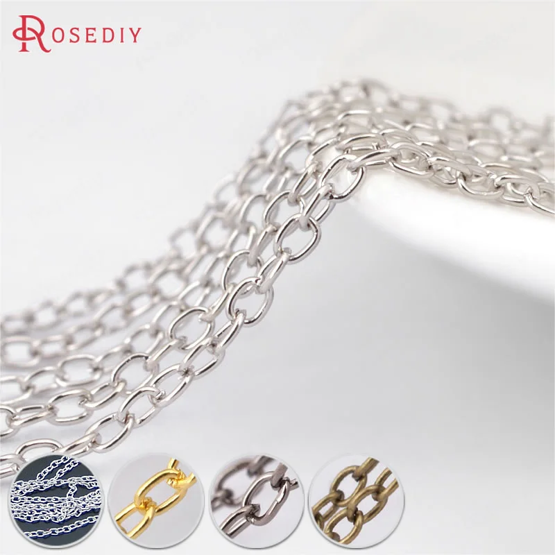 (21052) 폭 5 m 1.6MM 철 둥근 타원형 모양 링크 체인 목걸이 체인 Diy 쥬얼리 결과 쥬얼리 액세서리chain