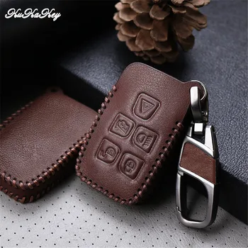

Brown Leather Car Key Cover with Keychain Holder For Jaguar XE XF XJ F-TYPE C-X16 75 E-TYPE XK S-TYPE D-TYPE Car Accessories