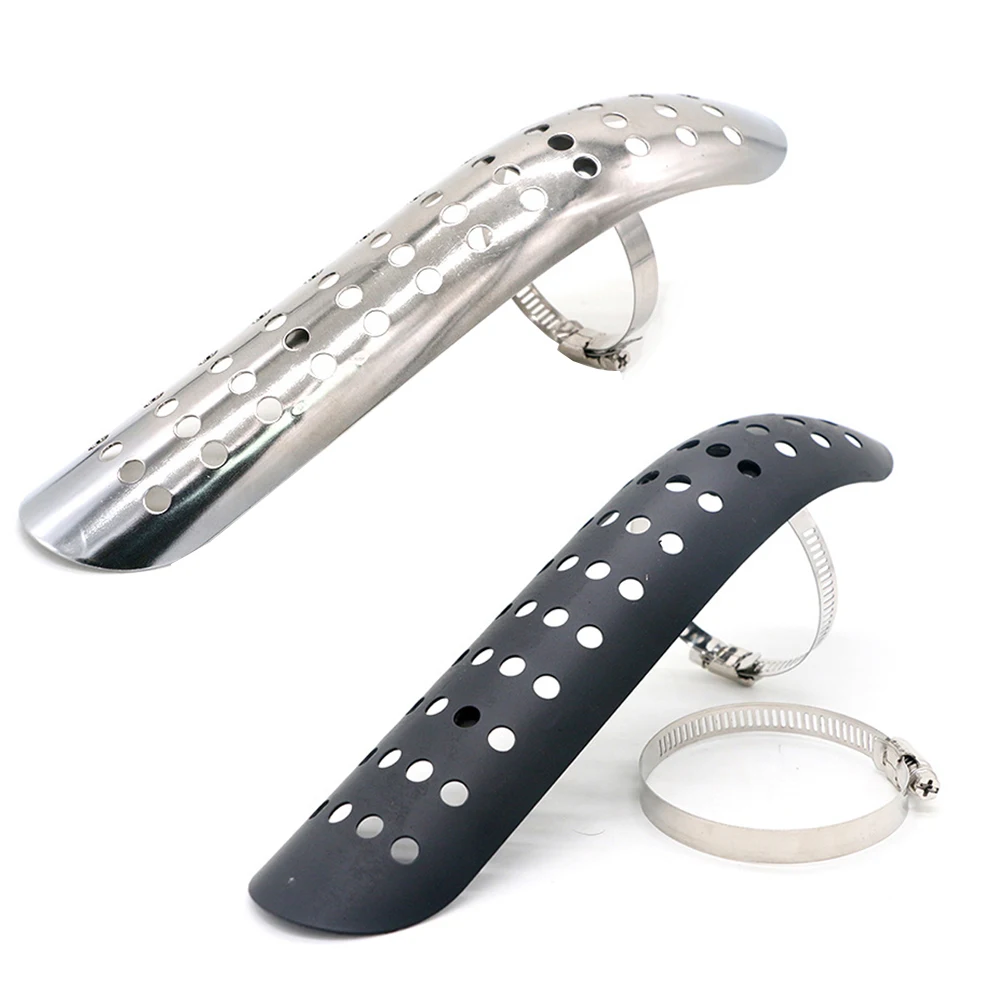 

Motorcycle Universal Exhaust Muffler Pipe Heat Shield Cover Heel Guard Dirt Bike Cruiser Chopper Cafe Racer Old School Bobber
