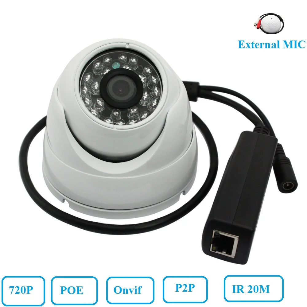 

1.0 megapixel 720P HD Indoor CCTV Home Surveillance Mini Dome H.264 P2P POE IP Camera Onvif Mobile Remote Cam With MIC Audio