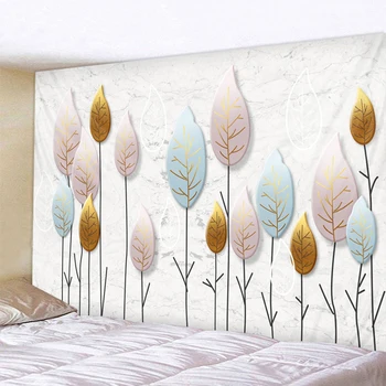 

Pretty Simple Leaf Wall Tapestry Boho Mandala Wall Hanging Royal Blue 3D Hippie Wall Tapestry Home Decor Mint Yoga Mat