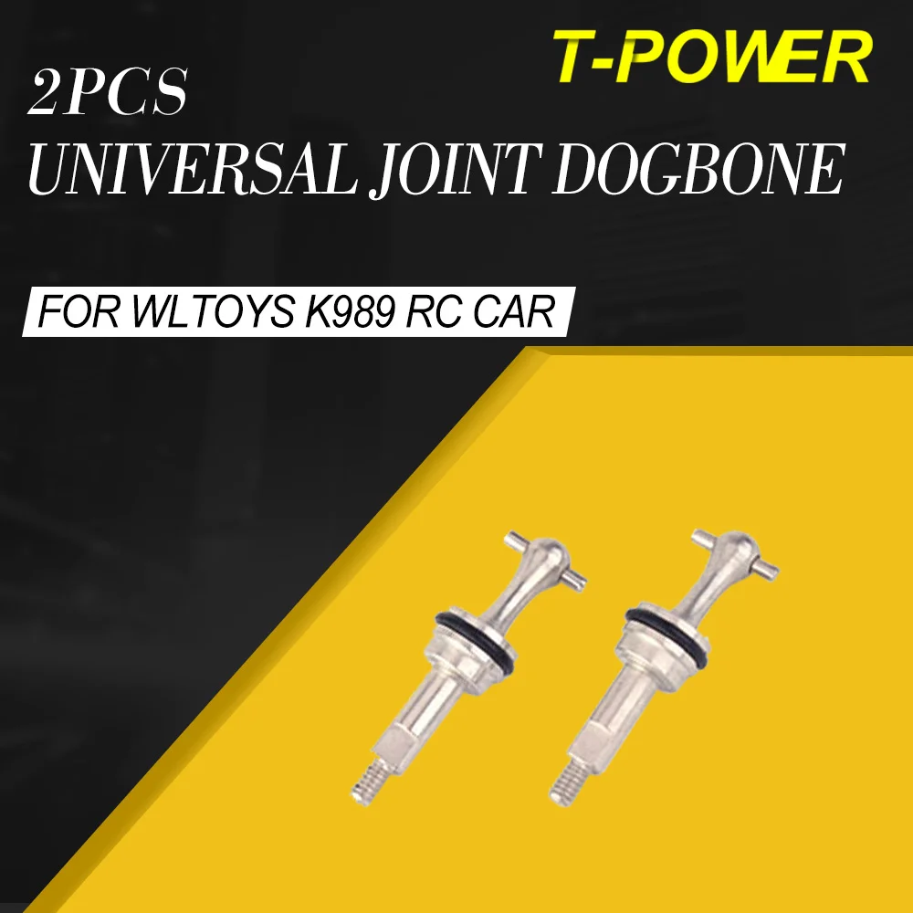 

2PCS T-power Metal Steel Plus Aluminum Alloy Universal Joint Dog Bone Dogbone for Wltoys K989 RC Car Accessories Spare Parts