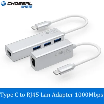

Choseal USB-C to Gigabit Ethernet RJ45 Lan Adapter Multi USB 3.0 Lan For MacBook Pro Samsung Galaxy S9/S8/Note 9 Type C Network