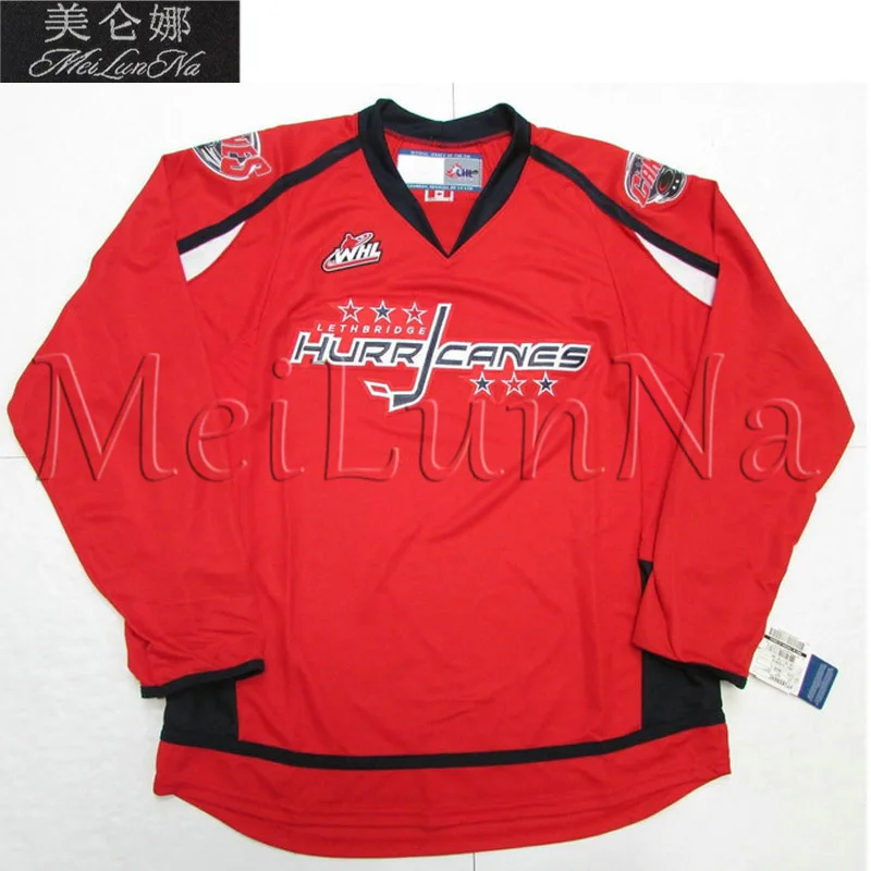 

MeiLunNa Custom WHL Lethbridge Hurricanes Jerseys 7 Brent Seabrook Kris Versteeg 15 Jordy Bellerive Sewn On Any Name NO.Size