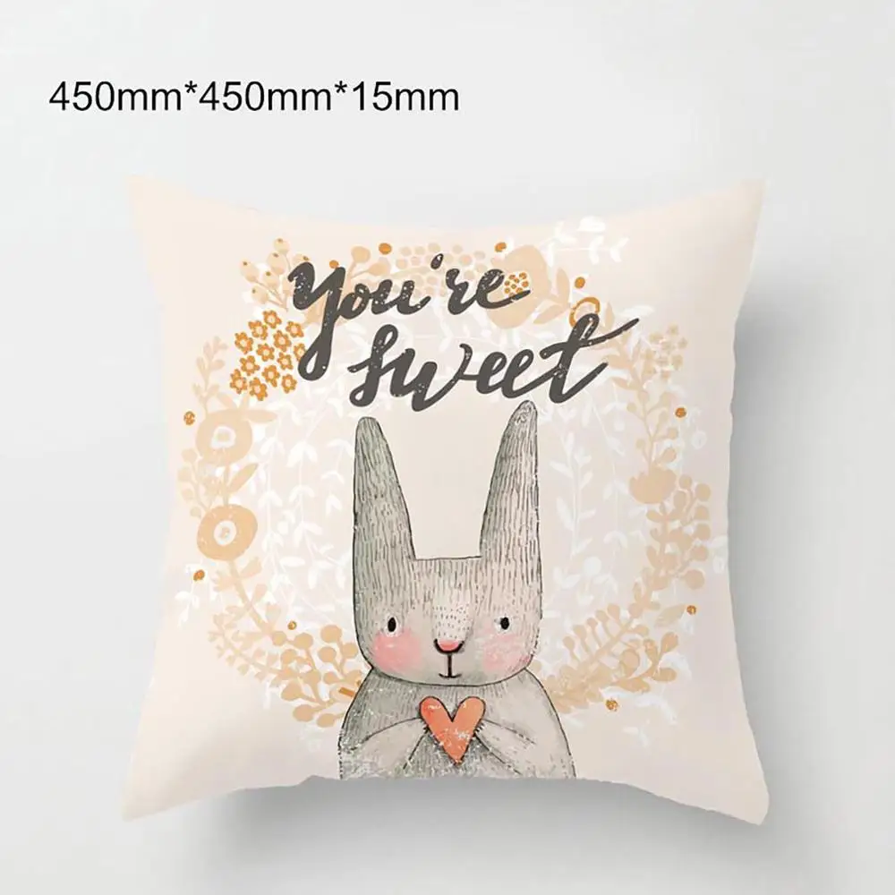 

Cartoon Animals Linen 45*45 cm Square Cushion Cover for Sofa Home Decorative Printed Throw Pillowcase Pillow Case