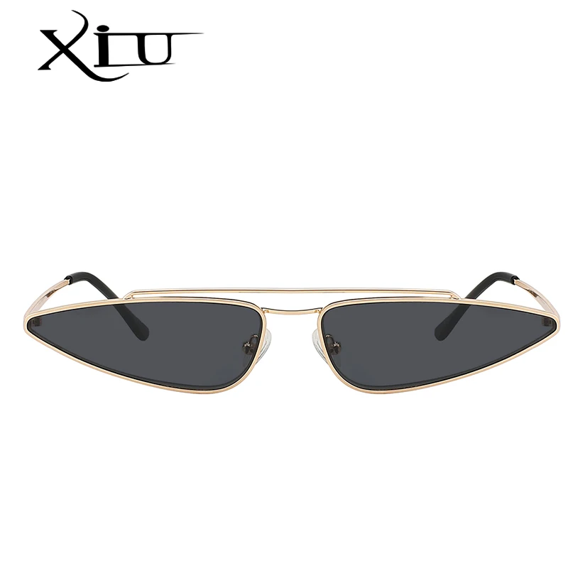 XIU брендовые дизайнерские солнцезащитные очки Cateyes женские модные металлическая