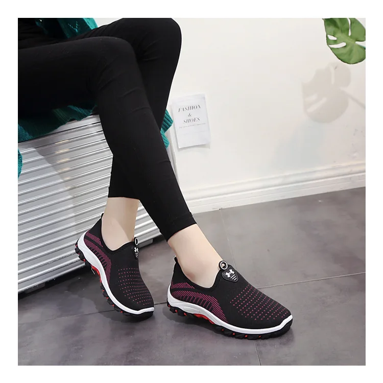 Prix NOUVEAU Printemps Automne Femmes Dames Féminin Mode Casual Maille Air Peu Profonde Bas Confort Zapatillas Slip On Mocassins Chaussures Tennis