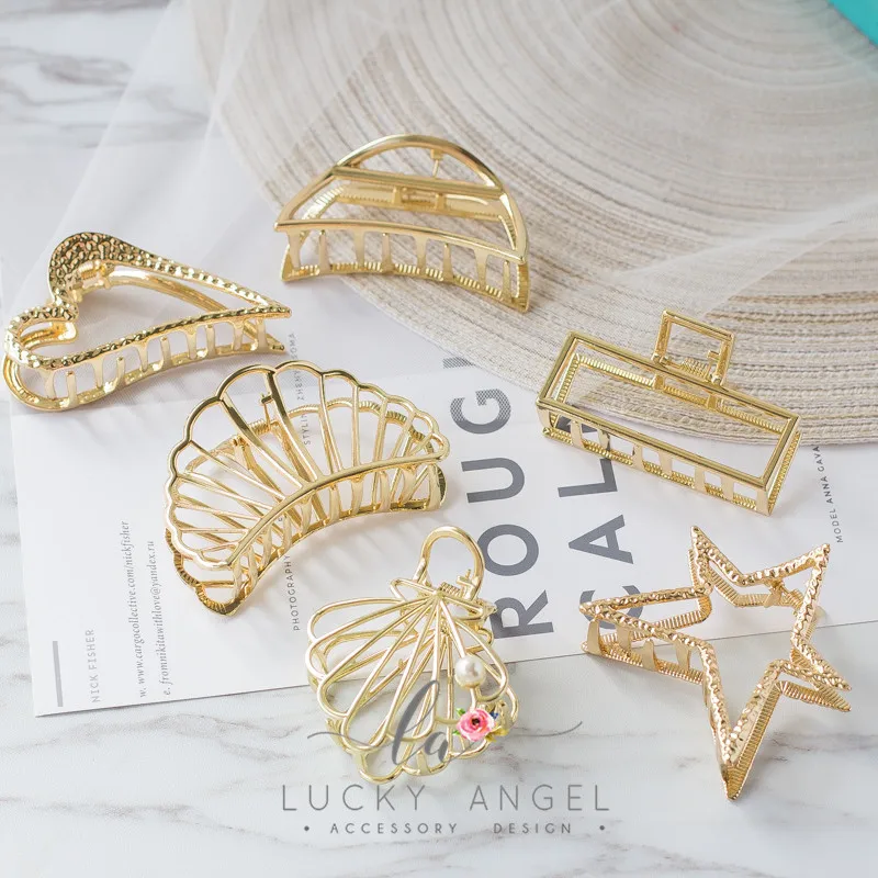 

Fashion Woman Hair Accessories Star Hair Clip Pin Metal Geometric Alloy Hairband Moon Circle Hairgrip Barrette Girls Holder