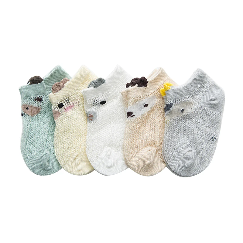 Носки для малышей от 3 до 12 лет, 5 пар/лот летние тонкие носки из сетчатого материала для маленьких девочек, хлопковые носки для новорожденных мальчиков, одежда для малышей, аксессуары - Цвет: 3-5Year
