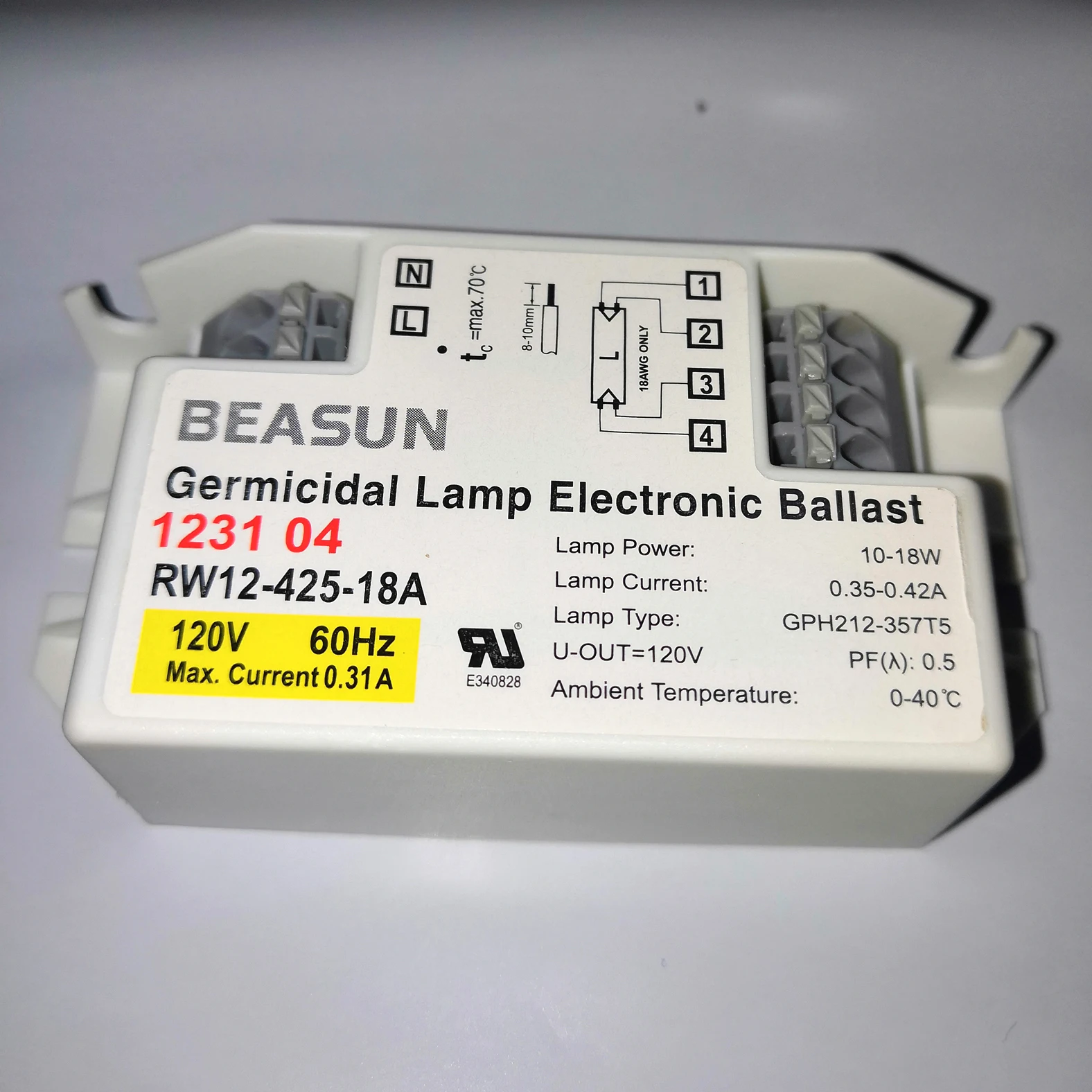 RW12-425-18A 120V 18W Germicidal Lamp Electronic Ballasts for Lighting TUV16W
