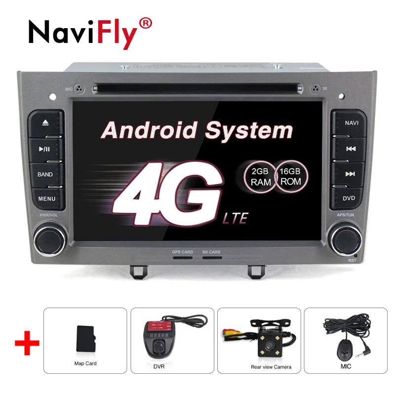 NaviFly Android 7,1 автомобильный Радио gps навигатор для peugeot 308 408 308SW Авторадио мультимедийный плеер 4G wifi BT RDS карта - Цвет: car dvd camera DVR G