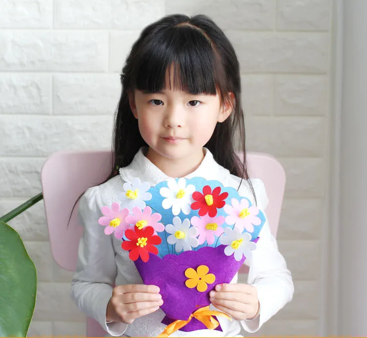 Игрушка для детей ремесло игрушка DIY цветок пучок нетканый ручной Букет детский сад обучающая развивающая игрушка цветочный горшок горшечный реквизит