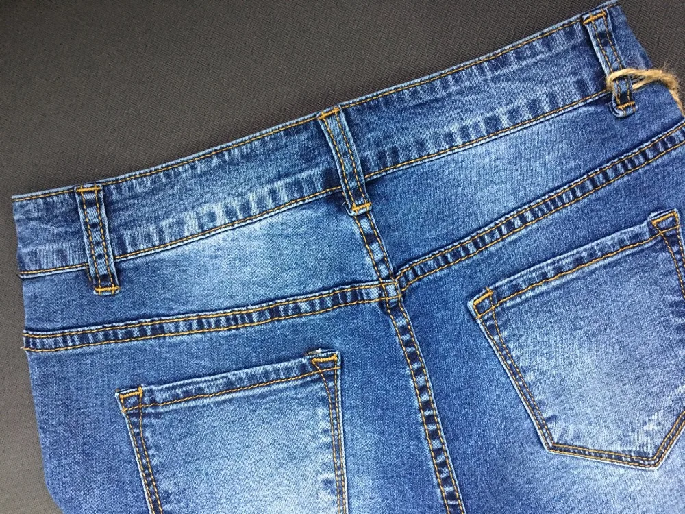 Популярные рваные модные женские джинсы с высокой талией из денима стрейч Длинные обтягивающие джинсы-карандаш Летние Стильные женские обтягивающие сексуальные джинсы
