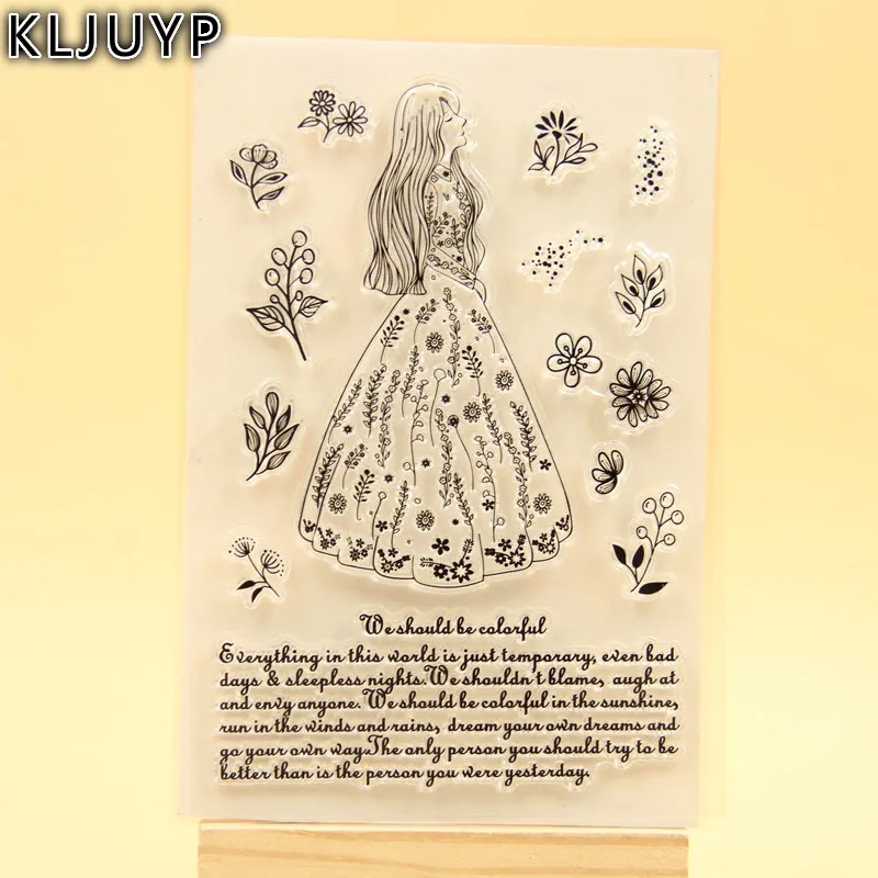 

KLJUYP Beautiful Girl Clear Stamps Scrapbook Paper Craft Clear stamp scrapbooking KL351