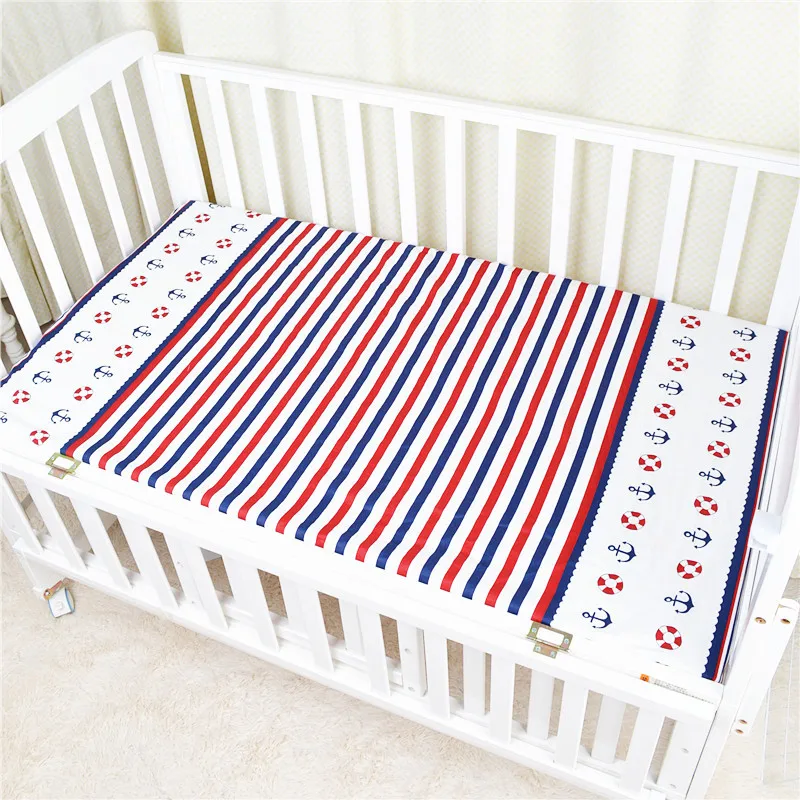 Хлопковая простыня с рисунком для детской кроватки, 110*60 120*70 см, наматрасник для новорожденных мальчиков и девочек, постельные принадлежности, покрывало для кровати