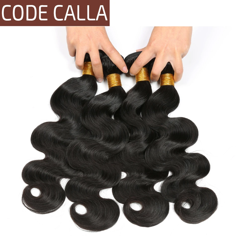 

Code Calla Brazilian Unprocessed Raw Virgin Human Hair Extensions Body Wave Bundles Natural Black Color Free Shipping For Women