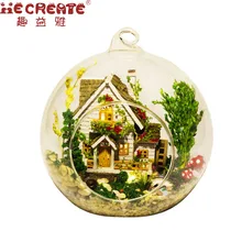 Самодельный стеклянный шар модель кукольного домика наборы с мебели ручной работы деревянная миниатюрная Сборка Кукольный домик игрушка для девочек на день рождения