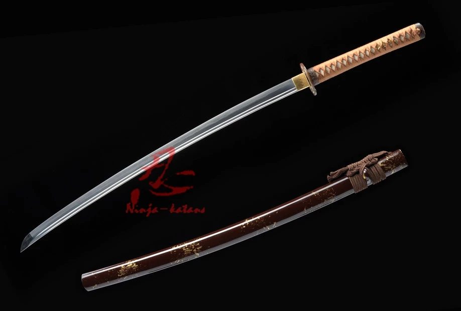 

battle ready folded steel clay tempered Straight hamon japanese katana sword sharpened