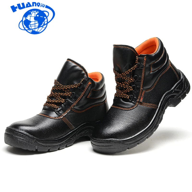 

HUANQIU Spring Fashion Leather shoes Men Waterproof Steel Toe Caps Work Safety Shoes Non-slip Platform Tooling Boots Men ZLL598